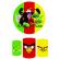 Kit Painel Redondo 1,5m + Trio Cilindros - Tema Angry Birds