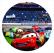 Painel Redondo 1,5m x 1,5m - Tema Carros Lightning McQueen