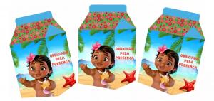 30 Caixa Milk Moana Baby Festa Fácil Lembrancinhas Papel Impresso 240G 14 Cm altura x 6,5 Largura    