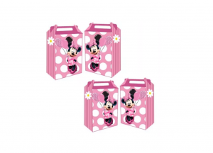 30 Caixa Maleta Minnie Rosa Festa Fácil Lembrancinhas Papel Impresso 240G 14 Cm altura x 6,5 Largura    