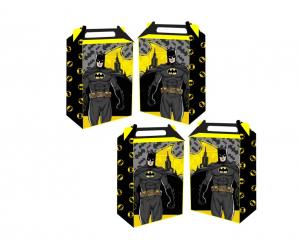 30 Caixa Maleta Batman Festa Fácil Lembrancinhas Papel Impresso 240G 14 Cm altura x 6,5 Largura    