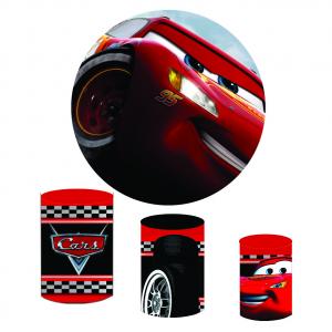 Kit Painel Redondo 1,5m + Capas para Trio Cilindros - Tema Carros Lightning McQueen Tecido Helanca Premium    Elástico 