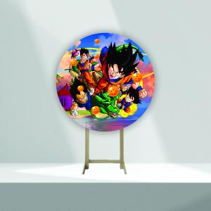 Painel Redondo 1,5m - Dragon Ball Tecido Helanca Premium 1,5mx1,5m   Elástico 