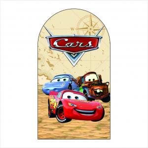 Painel Romano 2m x 1m - Veste Fácil - Tema Carros Lightning McQueen Tecido Helanca Premium    Veste Fácil 